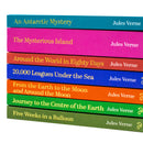 Jules Verne Voyages Extraordinaires 7 Books Hardback Box Set (An Antarctic Mystery, The Mysterious Island, Around the World in Eighty Days and More)