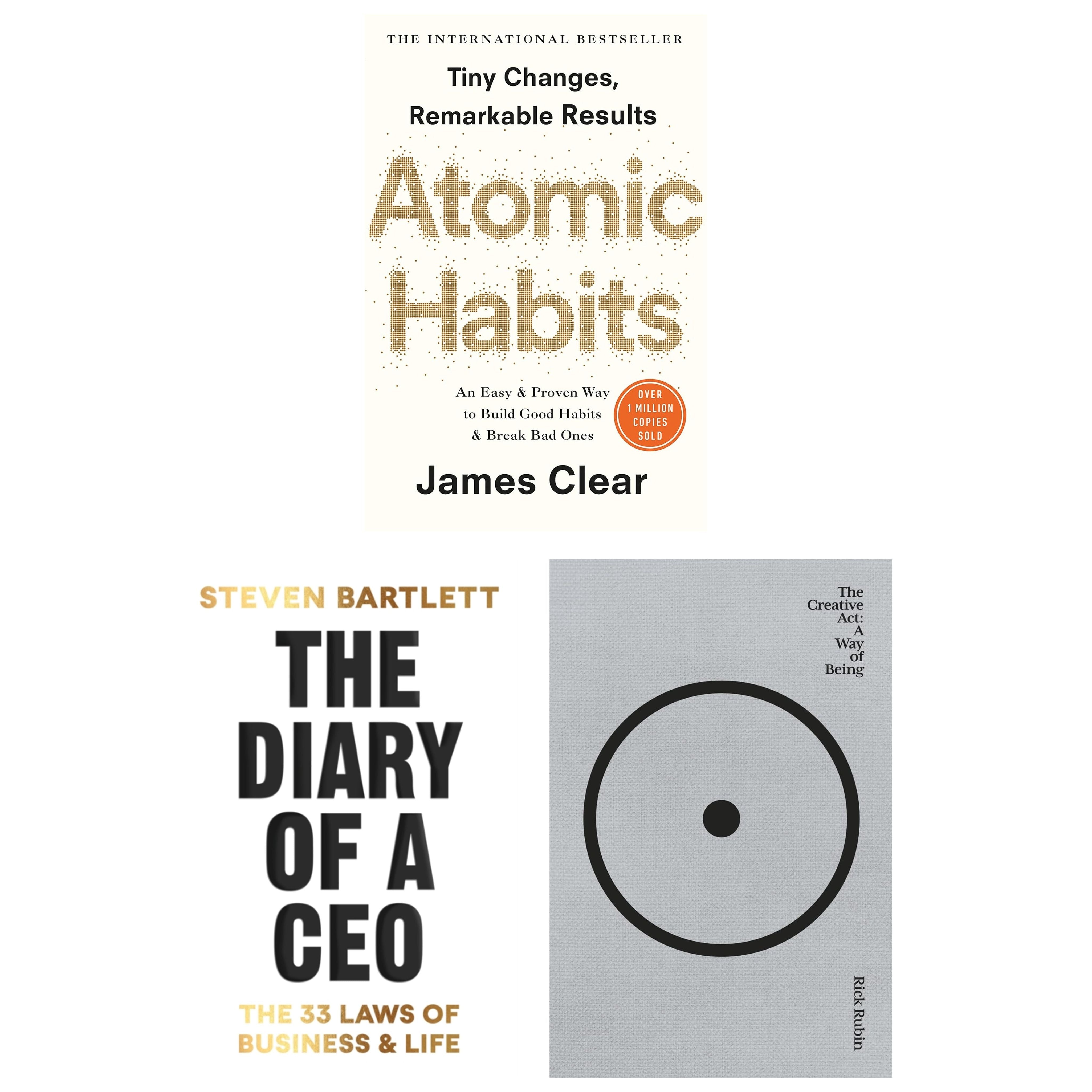 Atomic Habits, The Diary of a CEO [Hardcover] & The Creative Act [