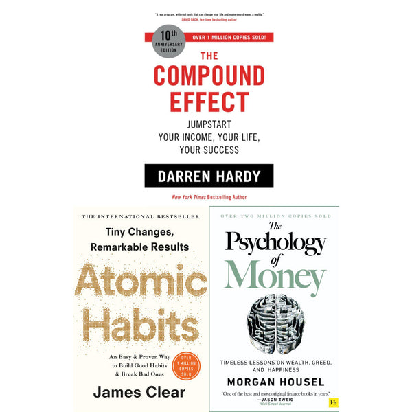 Atomic Habits, The Compound Effect, The Psychology of Money 3 Books Collection Set