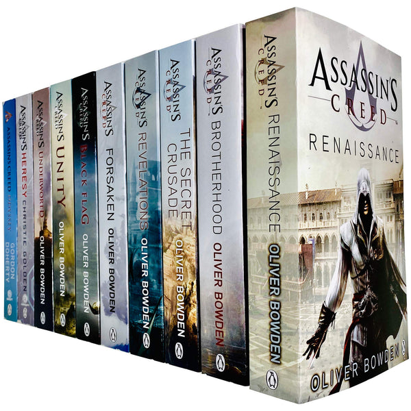 SLIGHTLY DAMAGE - Assassins Creed 10 Books Collection Set By Oliver Bowden Heresy, Odyssey, Underworld