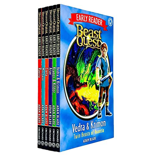 Beast Quest Early Reader 6 Books Collection Set By Adam Blade (Ravira, Mortaxe, Creta, Arax, Kragos &amp; Kildor, Vedra &amp; Krimon)