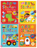 Big Stickers for Toddler Hands (Set of 4 Activity Books) (Animals, Dinosaurs, First Words, Things That Go)