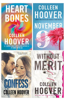 Colleen Hoover Collection 4 Books Set (Heart Bones, November 9, Without Merit, Confess)