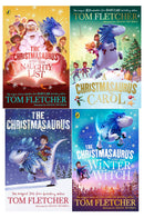 The Christmasaurus Collection 4 Books Set by Tom Fletcher (Christmasaurus Carol, The Christmasaurus, The Naughty List, The Winter Witch)