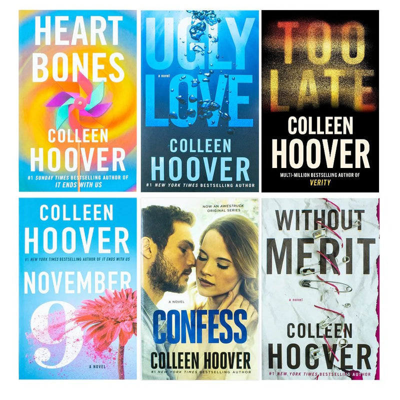 Colleen Hoover Collection Books Set (Heart Bones, Without Merit, Nov