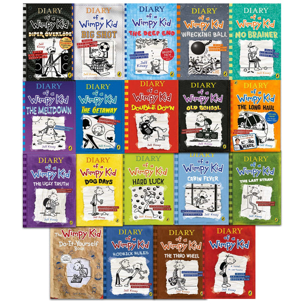 Diary Of A Wimpy Kid Collection 19 Books Set No Brainer, Diper O