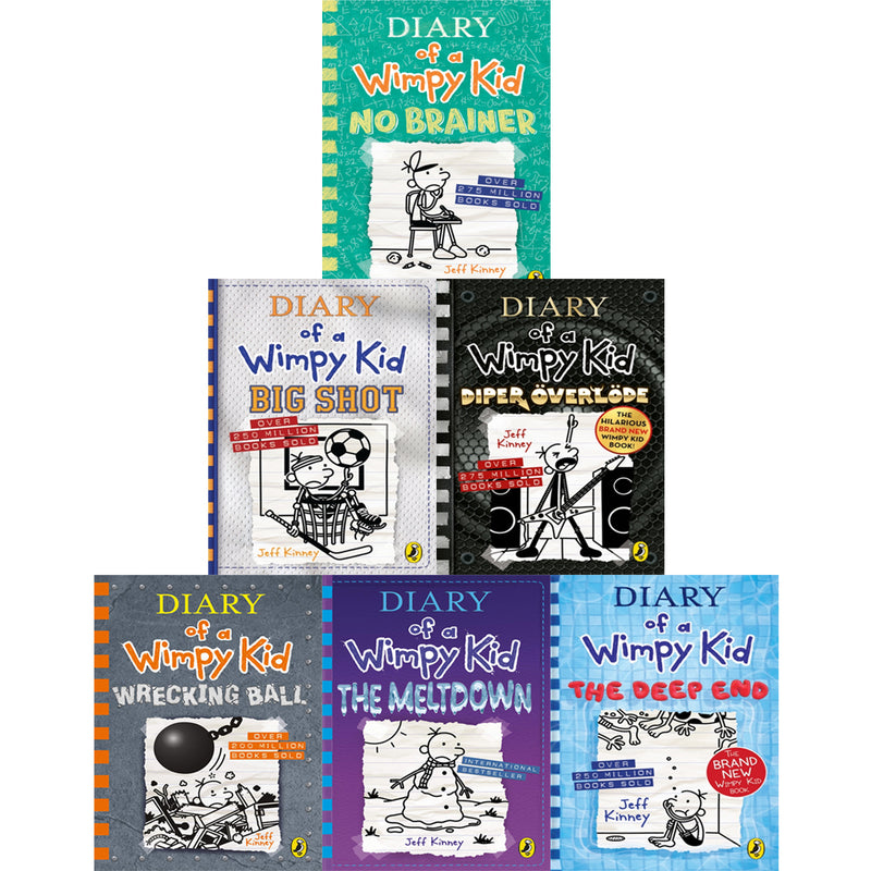 Diary of Wimpy Kid 7 Books Set by Jeff Kinney No Brainer, Diper Overlo