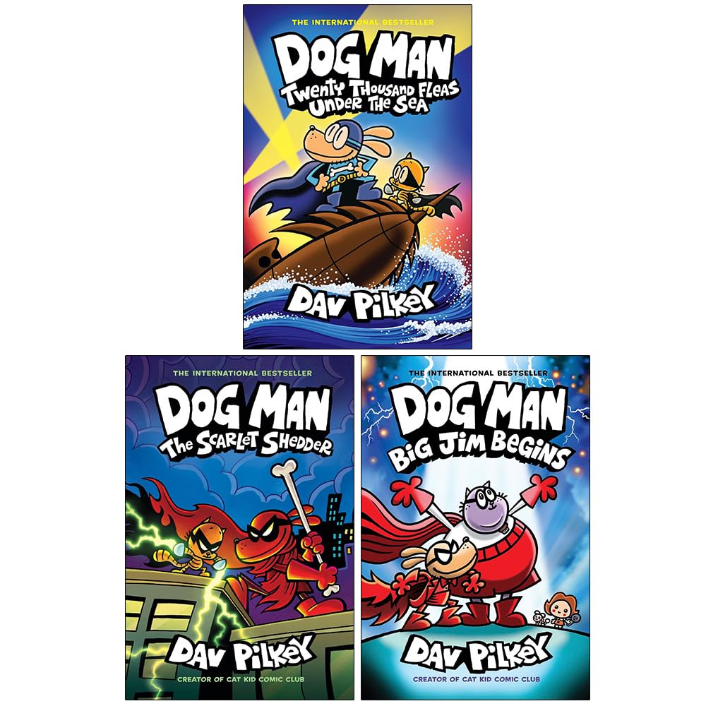 Dog Man Series 11-13 Collection 3 Books Set By Dav Pilkey (Twenty Thou