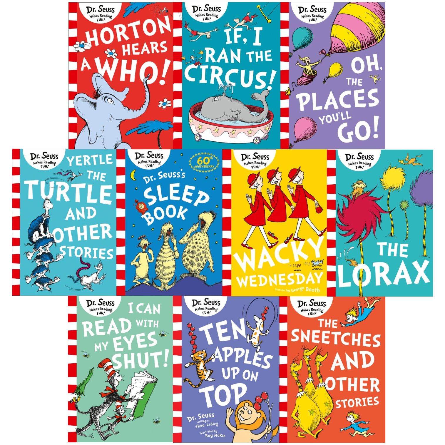 Dr Seuss Childrens Book Collection 10 Books Set The Lorax, Scrambled E