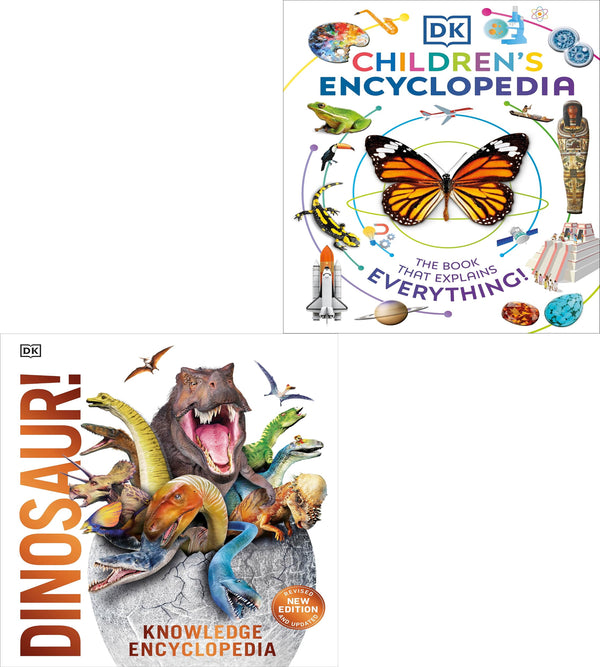 DK Childrens Encyclopedia, Knowledge Encyclopedia Dinosaur 2 Books Collection Set