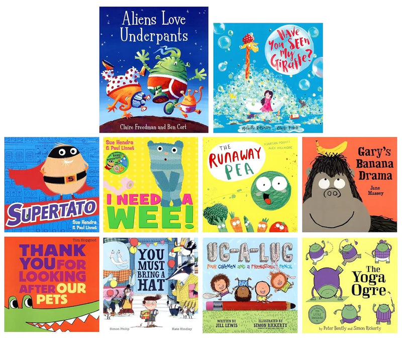 ["9781471192906", "Aliens Love Underpants", "Children Book", "children books", "children collection", "children humour", "children humour books", "childrens books", "Childrens Books (5-7)", "Childrens Books (7-11)", "funny", "funny stories books", "Gary's Banana Drama", "Giggles Galore", "Have You Seen My Giraffe?", "Humour", "Humour Books", "Humour For Children", "humourous fiction", "I Need a Wee!", "Supertato", "Thank You For Looking After Our Pets", "The Runaway Pea", "The Yoga Ogre", "Ug-a-Lug", "You Must Bring a Hat"]