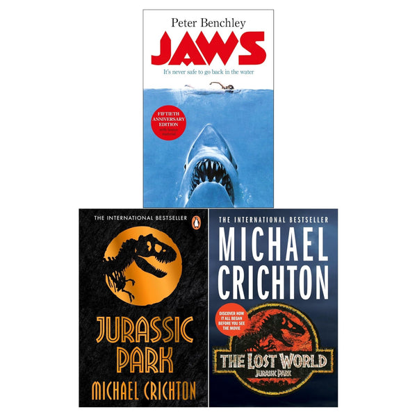 Jurassic Park, The Lost World and Jaws 3 Books Collection Set