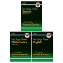 CGP Key Stage 3 Complete Revision and Practice 3 Books Set (English, Maths - Higher, Science - Higher)