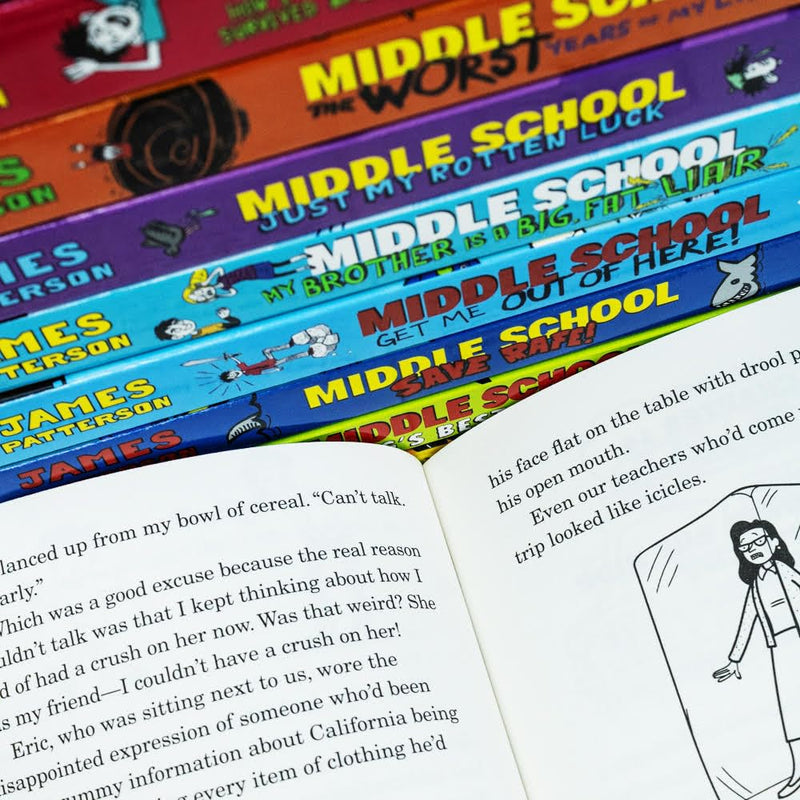 ["and Snake Hill", "best james patterson books", "Bestselling Children Book", "books for childrens", "Books For teens", "Broccoli", "Children Book", "children books set", "children collection", "children fiction", "children fiction books", "childrens books", "Childrens Books (7-11)", "Fat Liar", "How I Survived Bullies", "james patterson", "james patterson book collection", "james patterson book collection set", "james patterson book set", "james patterson books", "james patterson collection", "james patterson series", "Just My Rotten Luck", "Middle School Get Me Out of Here", "Middle School Series", "Middle School Ultimate Showdown", "Middle School: Born to Rock", "Middle School: Dog's Best Friend", "Middle School: Field Trip Fiasco", "Middle School: From Hero to Zero", "Middle School: Master of Disaster", "Middle School: Save Rafe", "My Brother Is a Big", "Teen Books", "Teenage book", "The Worst Years of My Life"]
