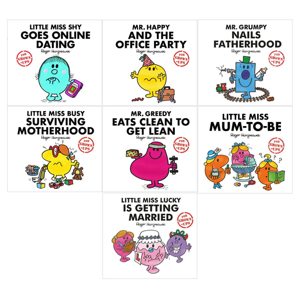 Mr Men And Little Miss for Grown Ups 7 Books Set By Roger Hargreaves