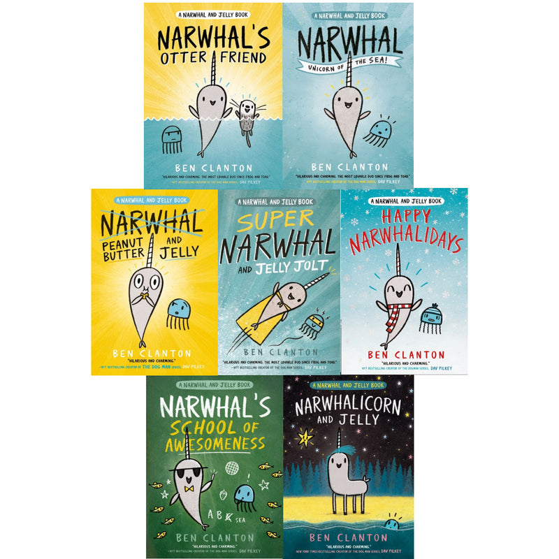 Narwhal and Jelly Series 7 Books Collection Set By Ben Clanton (Otter