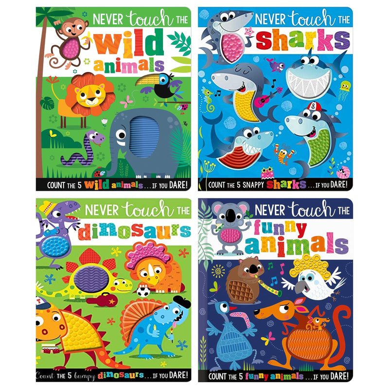 Never Touch The Animals Gift 4 Books Collection Set (Wild Animals, Sha