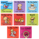 Leslie Patricelli's Big Box of Brilliant Books - 8 Board Books Collection Set (Higher! Higher!, On My Potty, In The Bath, Huggy Kissy, Tickle, Toot, No No Yes Yes and Quiet Loud)