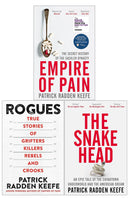 Patrick Radden Keefe 3 Books Collection Set (Rogues, The Snakehead, Empire of Pain)