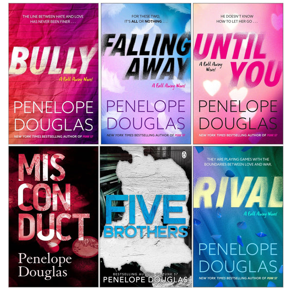 Fall Away Series 6 Books Collection Set by Penelope Douglas (Bully, Until You, Rival, Falling Away, Five Brothers, Misconduct)