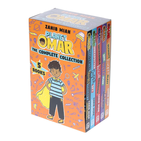 Planet Omar 5 Books Collection Set by Zanib Mian (Accidental Trouble Magnet, Unexpected Super Spy, Incredible Rescue Mission, Epic Hero Flop, Ultimate Rocket Blast)