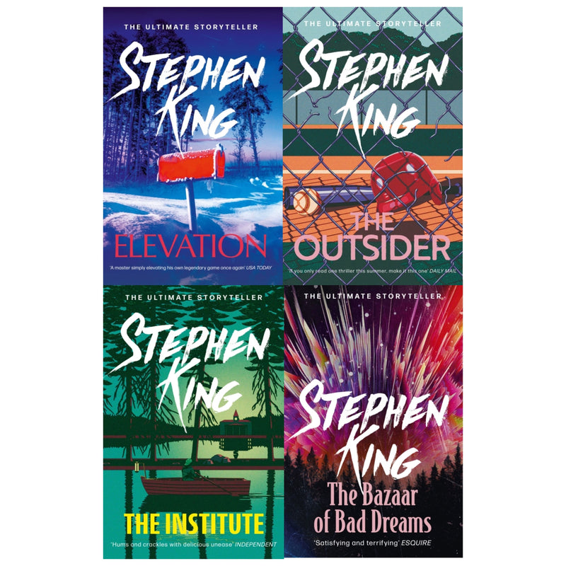 ["9789124040314", "adult fiction", "bestselling author", "bestselling books", "elevation", "elevation by stephen king", "fiction books", "stephen king", "stephen king book collection", "stephen king book collection set", "stephen king books", "stephen king collection", "stephen king new book", "stephen king novels", "stephen king series", "the bazaar of bad dreams", "the bazaar of bad dreams by stephen king", "the institute", "the institute by stephen king", "the outsider", "the outsider by stephen king"]