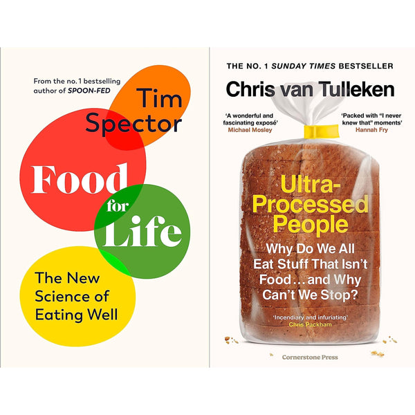 Ultra-Processed People & Food for Life 2 Books Collection Set by Tim Spector, Chris van Tulleken
