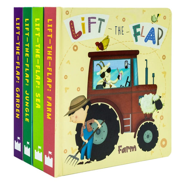 My First Lift the Flap 4 Board Books Set (Farm, Sea, Garden, Jungle)