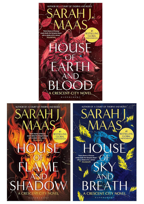 Crescent City Series 3 Books Collection Set by Sarah J. Maas (House of Earth and Blood, House of Flame and Shadow & House of Sky and Breath)