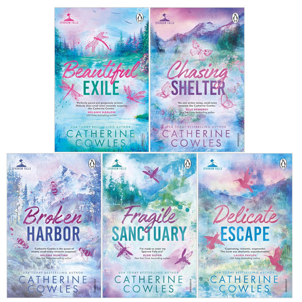 Sparrow Falls Series by Catherine Cowles 5 Books Collection Set (Books 1-5) (Fragile Sanctuary, Delicate Escape, Broken Harbor, Beautiful Exile, Chasing Shelter)