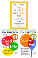 Tim Spector 3 Books Collection Set (Food For Life, Spoon-Fed and The Diet Myth)