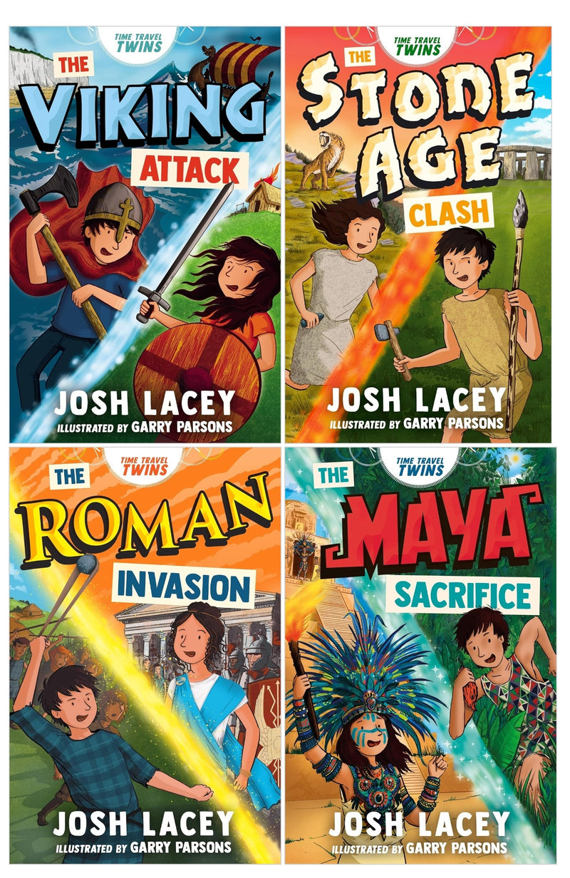 ["9780678467657", "Children Book", "children books", "childrens books", "Childrens Books (7-11)", "Historical", "historical fiction", "historical fiction books", "Josh Lacey", "Josh Lacey books", "Josh Lacey collection", "Josh Lacey series", "Josh Lacey set", "Maya Sacrifice", "Roman Invasion", "science fiction adventures", "Stone Age Clash", "Time Travel", "time travel twins", "time travel twins series", "Viking Attack"]