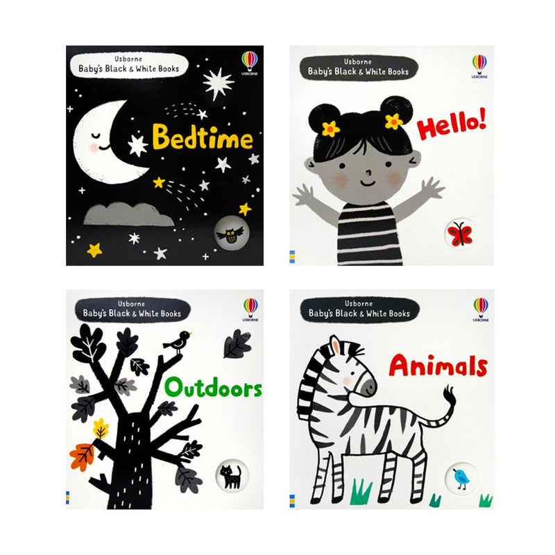 Usborne Baby's Very First Black & White Books – 4 Board Book Set | Hig