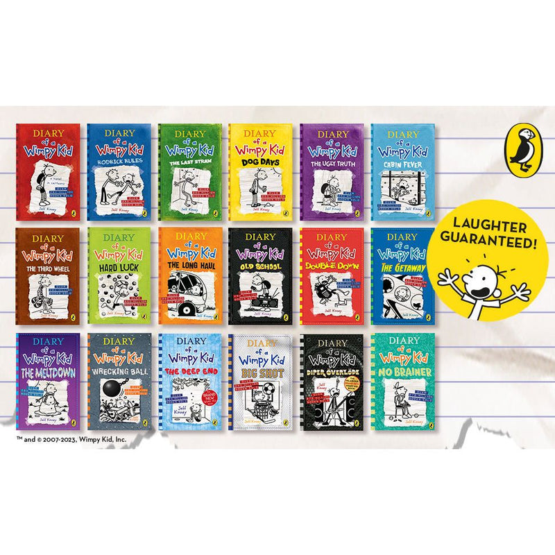 Diary Of A Wimpy Kid Collection 19 Books Set No Brainer, Diper O