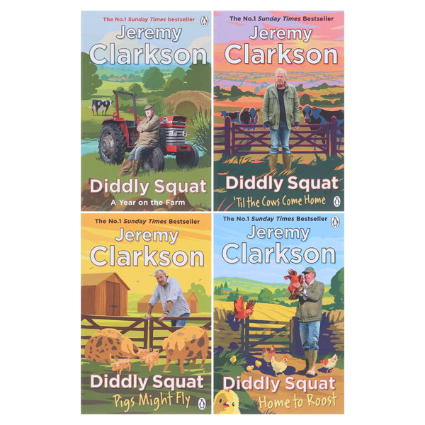 Diddly Squat Series By Jeremy Clarkson: 4 Books Collection Set (Diddly Squat: A Year On The Farm, ‘Til The Cows Come Home, Pigs Might Fly and Home to Roost)