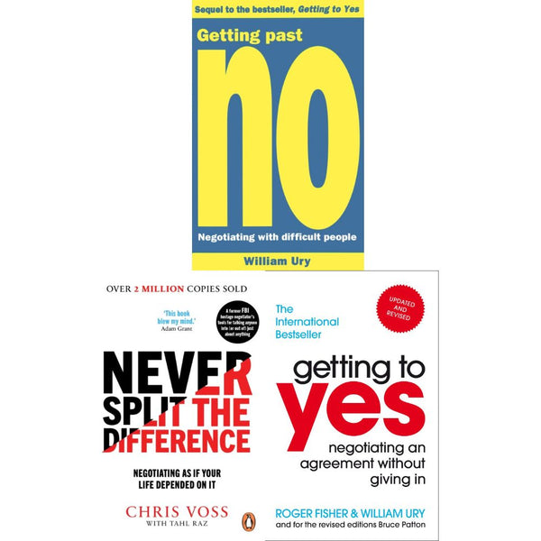 Getting to Yes, Never Split the Difference, Getting Past No Collection 3 Books Set