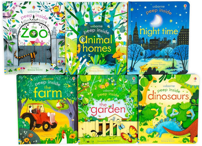 Peep Inside 6 Books Collection Box Set by Usborne | Lift-the-Flap Boar