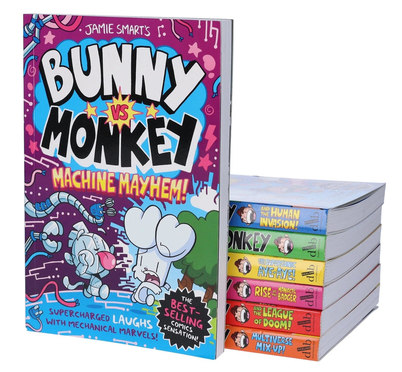 ["9782992518435", "action books", "adventure books", "apocalypse", "bunny vs monkey", "bunny vs monkey 1", "bunny vs monkey 2", "bunny vs monkey 3", "bunny vs monkey 4", "bunny vs monkey 5", "bunny vs monkey 6", "bunny vs monkey 7", "bunny vs monkey and rise of the maniacal badger", "bunny vs monkey and the human invasion", "bunny vs monkey and the league of doom", "bunny vs monkey and the supersonic aye-aye", "bunny vs monkey and the supersonic ayeaye", "bunny vs monkey apocalypse", "bunny vs monkey book collection", "bunny vs monkey book set", "bunny vs monkey books", "bunny vs monkey destructo", "bunny vs monkey jamie smart series", "bunny vs monkey journey to the centre of eurg-th", "bunny vs monkey let the mayhem begin", "Bunny vs Monkey multiverse mix up", "bunny vs monkey series", "bunny vs monkey stench", "bunny vs monkey the floating cow catastrophe", "bunny vs monkey wobbles", "children comic books", "children fiction", "childrens books", "Childrens Comic books", "comic and graphic novels", "Comics Graphic Novels", "jamie smart bunny vs monkey", "multiverse mix up", "rise of the maniacal badger", "the human invasion", "the league of doom"]