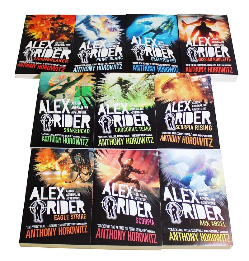 ["9781406364835", "alex rider", "Alex Rider book", "alex rider books", "alex rider books in order", "alex rider collection", "alex rider horowitz", "alex rider novel", "alex rider series", "Alex Rider series collection", "alex rider series order", "alex rider storm breaker", "alex rider stormbreaker", "alex rider the book", "Alex Rider: 10 Explosive Missions", "alex stormbreaker", "alex the rider", "anthony horowitz", "anthony horowitz alex rider", "anthony horowitz alex rider books", "anthony horowitz books", "anthony horowitz collection", "Crocodile Tears", "Eagle Strike", "Point Blanc", "rider alex", "Russian Roulette", "Scorpia", "Scorpia Rising", "Skeleton Key", "Snakehead", "Stormbreaker"]