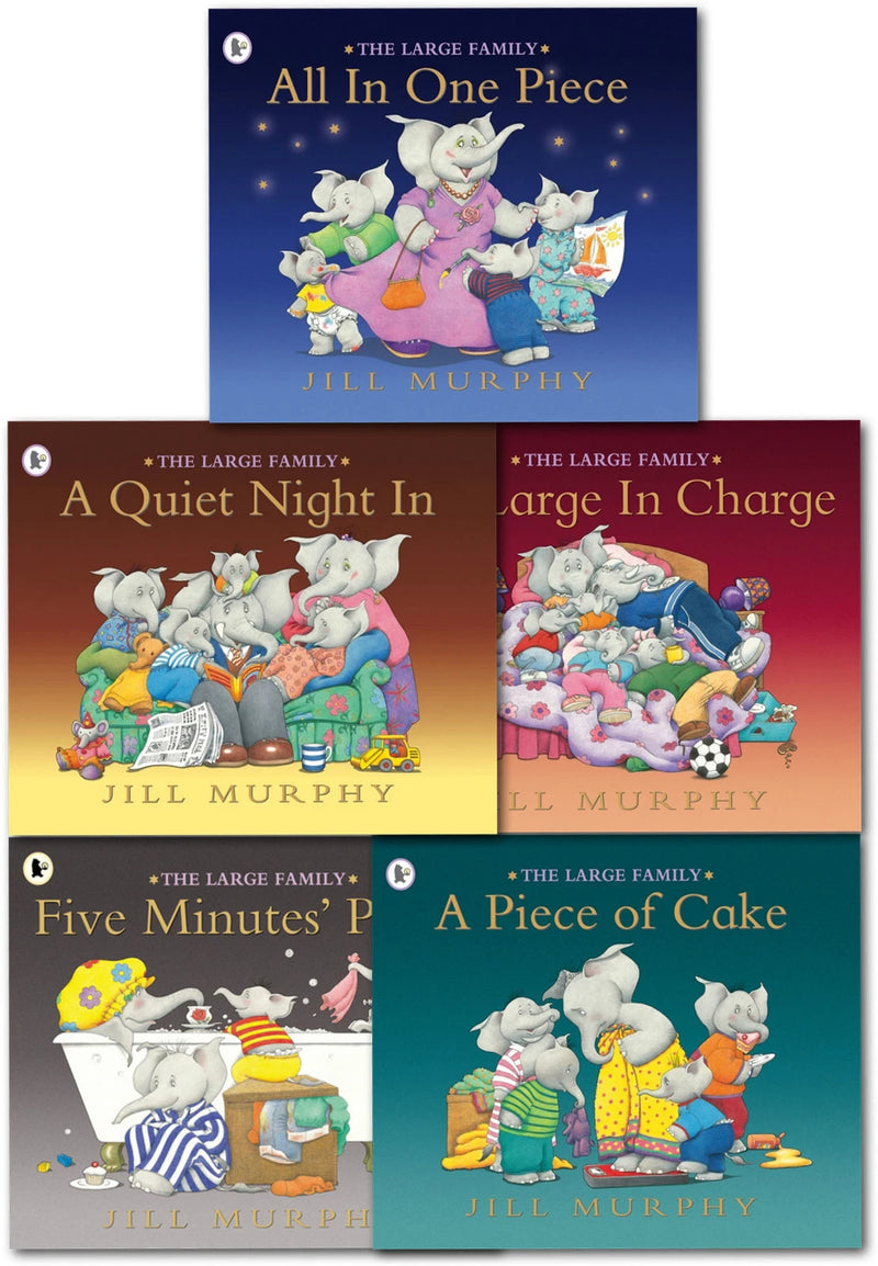 ["9781406379396", "a piece of cake", "a quiet night in", "all in once peace", "childrens books", "five minutes peace", "jill murphy", "Jill Murphy book", "jill murphy book collection", "jill murphy book collection set", "jill murphy books", "jill murphy collection", "large family box set", "large family collection", "mr large in charge", "the large family", "the large family book collection", "the large family book collection box set", "the large family book collection set", "the large family book set", "the large family books", "the large family collection", "The Large Family Five Minutes Peace 5 Books Box Set by Jill Murphy"]