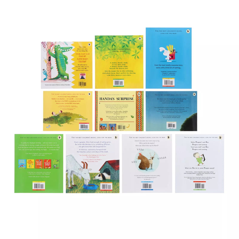 ["9781406398588", "Alans Big Scary Teeth", "Alberts Tree", "Also An Octopus", "Anthony Browne", "Eileen Browne", "Go Tell It To The Toucan", "Gorilla", "Handas Surprise", "Jarvis", "Maggie Tokuda-Hall", "Melissas Octopus and Other Unsuitable Pets", "Monkey Found A Baby", "Penguin", "Polly Dunbar", "The Greedy Goat", "Wild About Animals", "Wild About Animals 10 Childrens Picture Books Collection", "Wild About Animals Childrens Picture Books Collection"]