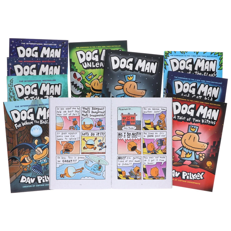 Dog Man books series 10 books Collection Set by Dav Pilkey