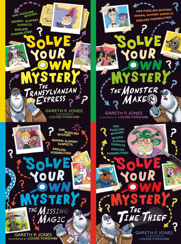 Solve Your Own Mystery Collection 4 Books Set by Gareth P Jones (The Monster Maker, The Time Thief, The Missing Magic, The Transylvanian Express)