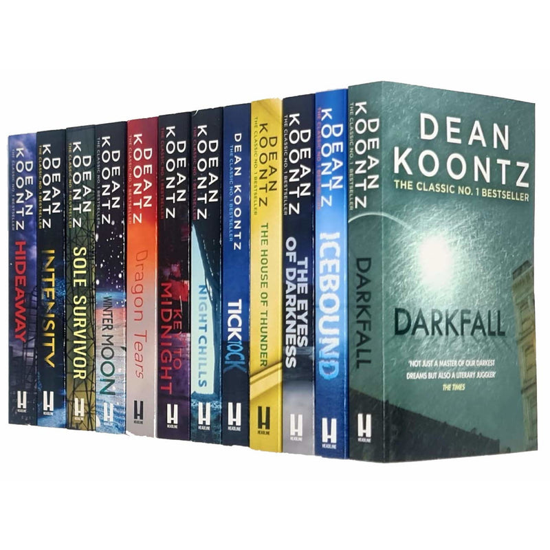 ["12 Book Collection Set by Dean Koontz", "9789124106775", "Bestselling collection Book", "Classic No.1 Bestselling book", "Darkfall", "Darkfall by Dean Koontz", "Dean Koontz", "Dean Koontz 12 Books Collection Set", "Dean Koontz Book Collection Set", "Dean Koontz Books", "Dean Koontz Collection", "Dragon Tears", "Dragon Tears by Dean Koontz", "Ghost Stories", "Hideaway", "Hideaway by Dean Koontz", "Horror stories", "Humorous Story Book", "Icebound", "Icebound by Dean", "Intensity", "Intensity by Dean Koontz", "Koontz", "Night Chills", "Night Chills by Dean Koontz", "Paperback", "Sole Survivor", "Sole Survivor by Dean Koontz", "The Eyes of Darkness", "The Eyes of Darkness by Dean Koontz", "The House of Thunder", "The House of Thunder by Dean Koontz", "The Key to Midnight", "The Key to Midnight by Dean Koontz", "Thrill Story book", "Ticktock", "Ticktock by Dean Koontz", "Winter Moon", "Winter Moon by Dean Koontz"]