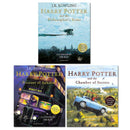 Harry Potter Illustrated 3 Books Set PAPERBACK (Harry Potter and The Chamber of Secrets, The Philosophers Stone, The Prisoner of Azkaban)