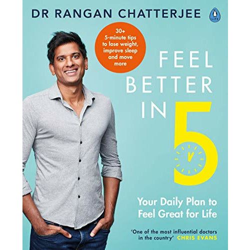 ["9780241397800", "Assertiveness", "best author", "best selling", "best selling single book", "cook book", "cookery book", "diet book", "diet cookbook", "Dr Rangan Chatterjee", "dr rangan chatterjee books", "dr rangan chatterjee books feel better in 5", "Feel Better In 5 : Your Daily Plan to Feel Great for Life", "feel better in 5 by dr rangan chatterjee", "Fitness & diet", "Fitness through Yoga", "Health & wholefood cookery", "Health Psychology", "motivation & self-esteem", "Popular medicine & health", "Vitamins"]