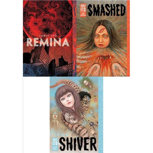 Junji Ito Story Deluxe Edition Hardcover Collection 3 Books Set: Shiver, Remina, Smashed