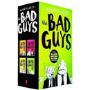 The Bad Guys Episodes 1-8 Collection 4 Books Set by Aaron Blabey (Bad Guys/Mission Unpluckable, Furball Strikes Back/Attack of the Zittens, Intergalactic Gas/Alien, Do-You-Think-He-Saur-Us/Superbad)