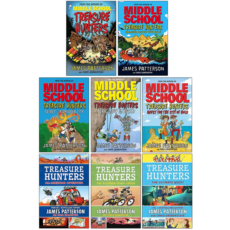 ["9789124223113", "Adventure Books", "All American Adventure", "Childrens Books", "Childrens Books (7-11)", "cl0-VIR", "Danger down the Nile", "James Patterson", "James Patterson Book Collection", "James Patterson Books", "James Patterson Middle School Series", "Middle School", "Middle School Book Collection", "Middle School Book Set", "Middle School Books", "Middle School Treasure Hunter Collection", "Middle School Treasure Hunters Books", "Peril at the Top of the World", "plunder down under", "Quest for the city of god", "Secret of the forbiddem city", "the ultimate quest", "Treasure Hunters", "Treasure Hunters Book Set", "Treasure Hunters Books", "Treasure Hunters Collection", "young teen"]