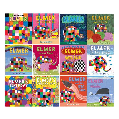 Elmer 12 Classic Picture Books Collection Set by David McKee